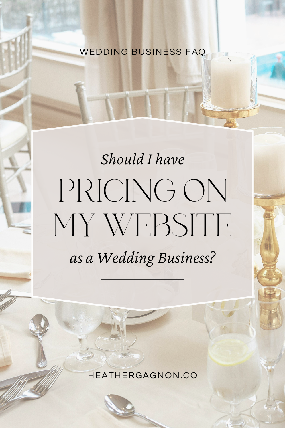 wedding business pricing on website