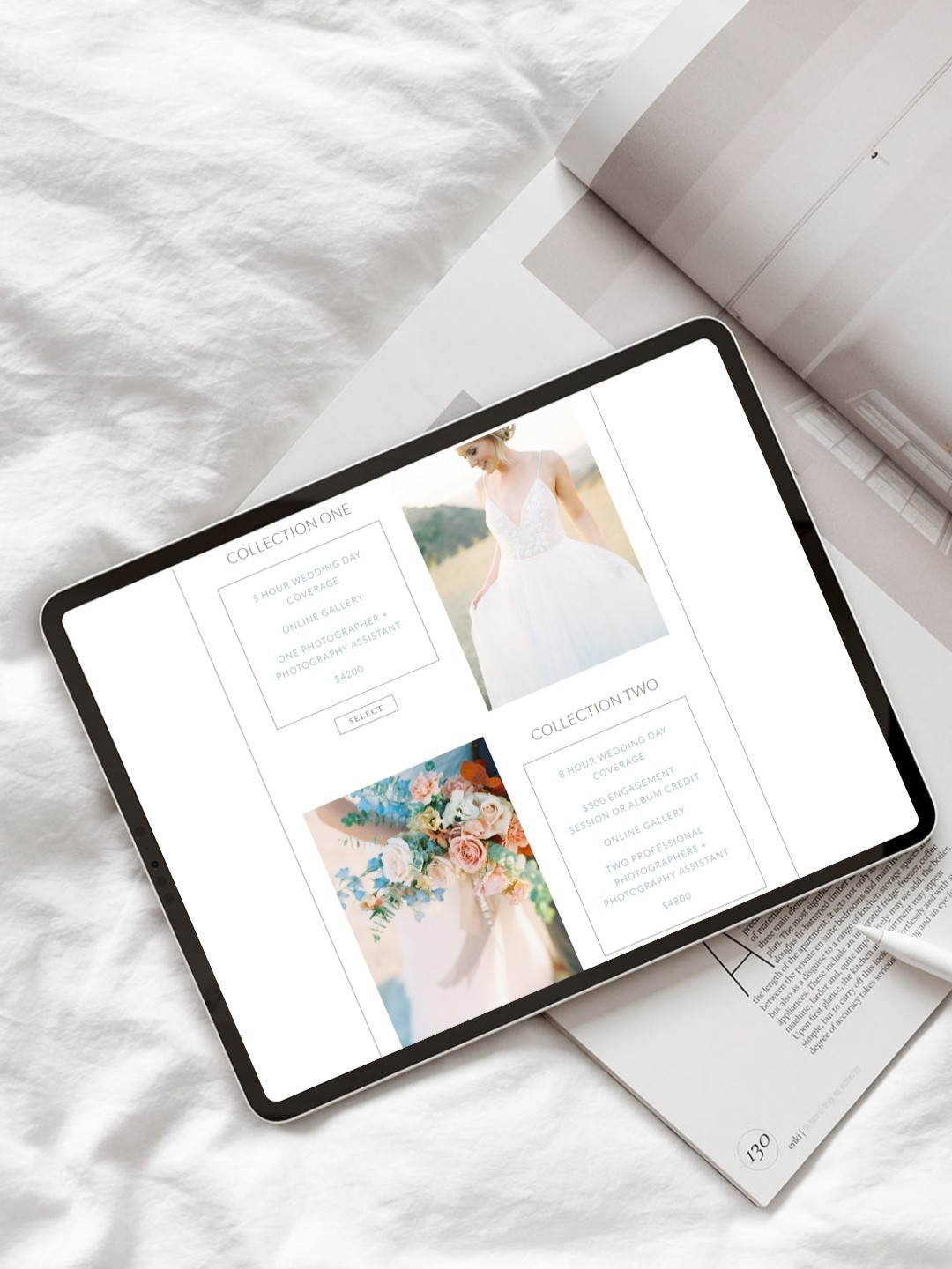 Photographer Dubsado proposal on tablet
