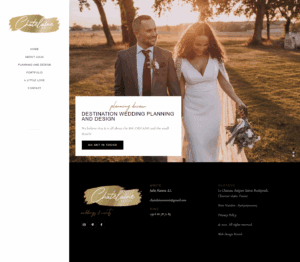 "Before" image of the Home Page of a wedding planner's website design