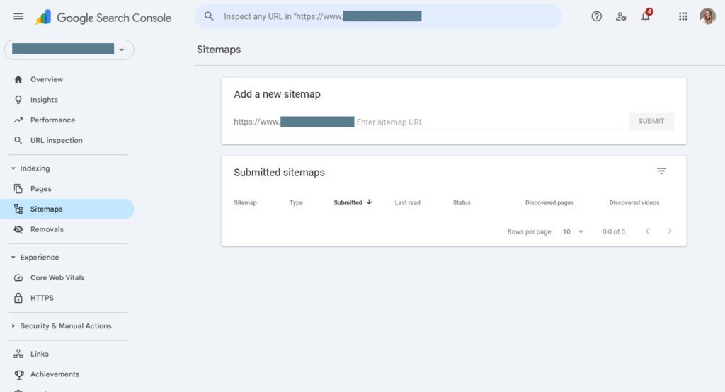 Submitting a sitemap in Google Search Console.”